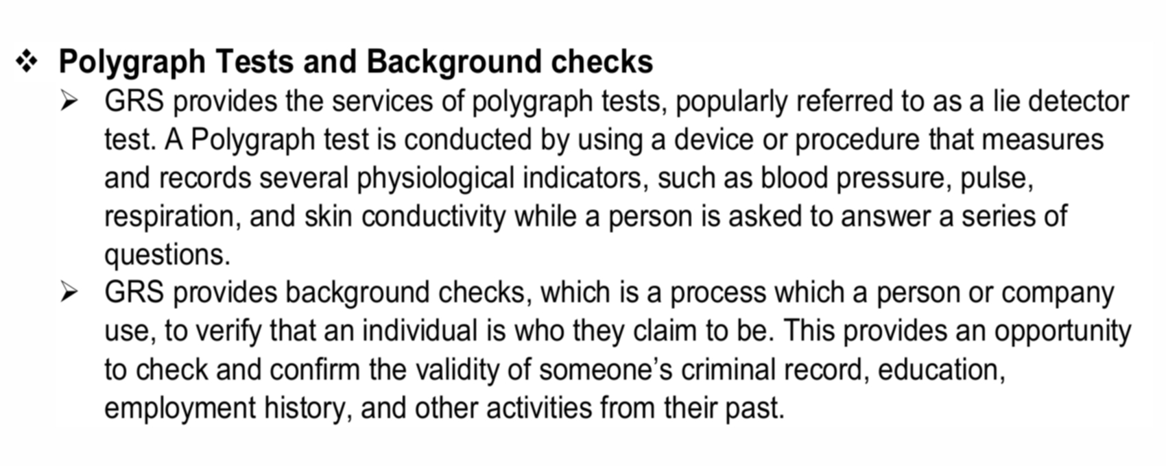 1Polygraph Tests and Background checks
